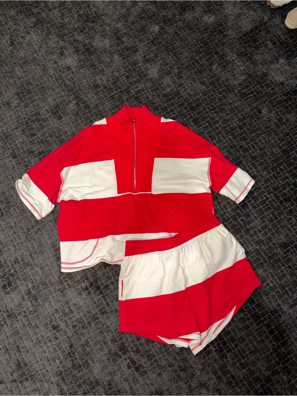 Red & White Striped Two-Piece Set